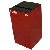 WITT GeoCube Square Recycling Receptacle w/ Slot Opening - 28 gallon, Red